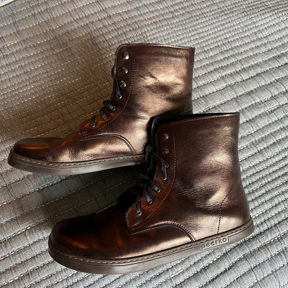 Peerko Frost Barefoot Wool Lined Boots Chestnut Size 42 - Picture 4 of 11